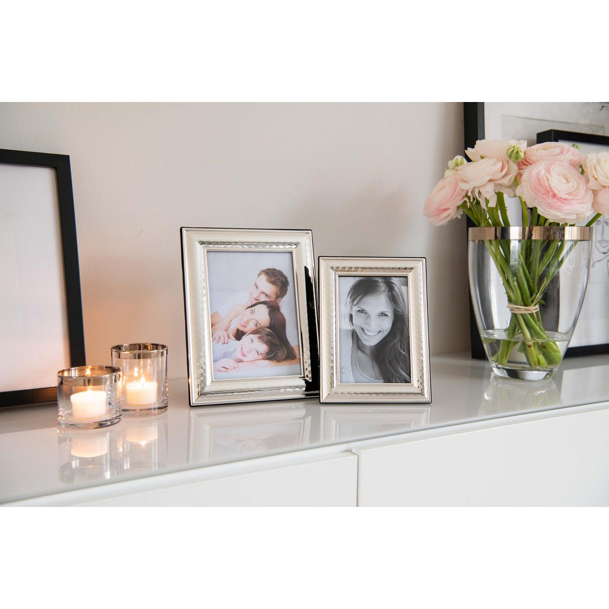 EDZARD fotolijst Urbino voor foto 15 x 20 cm, edel verzilverd, aanslag beschermd, met 2 hangers