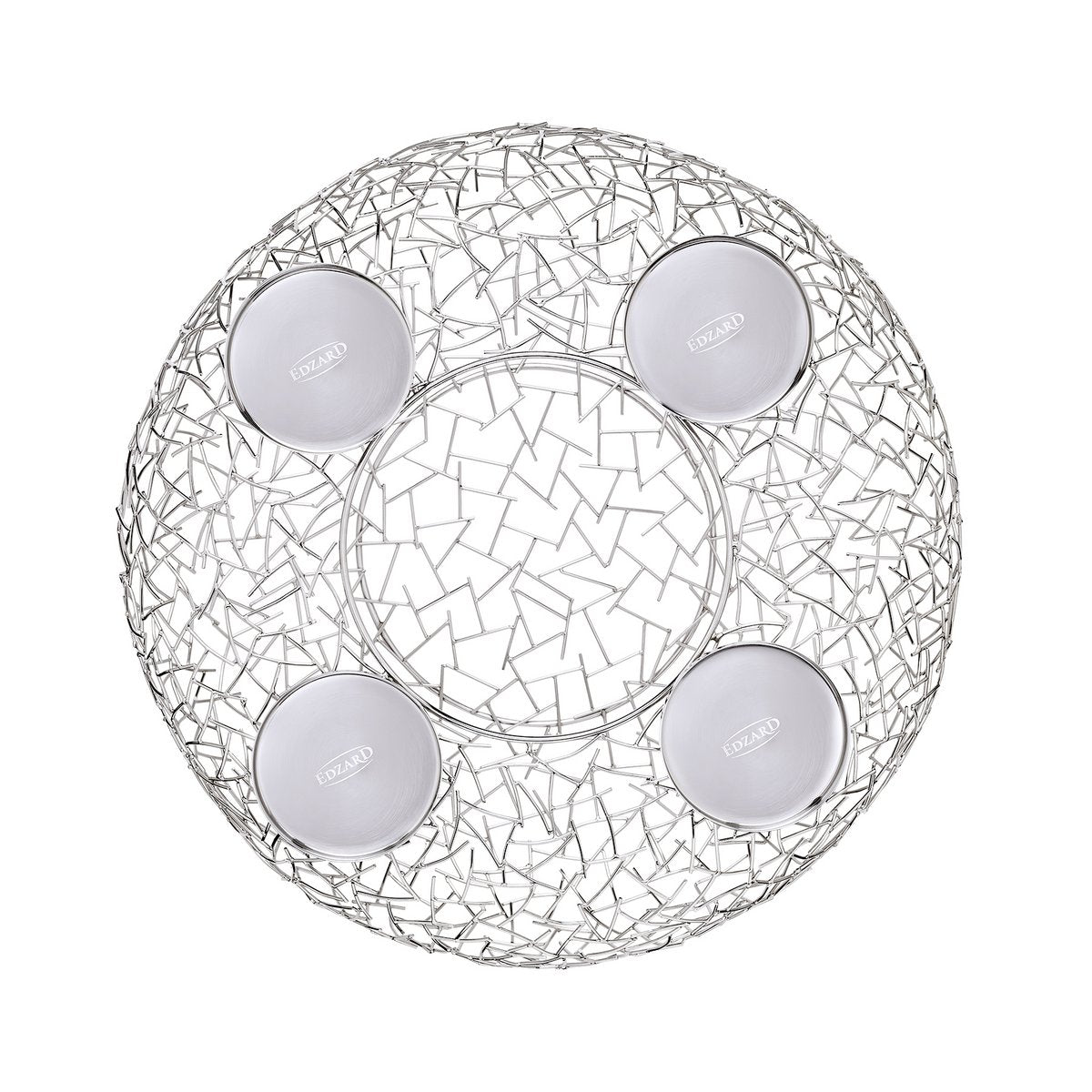 EDZARD Adventskrans Milano, roestvrij staal, glanzend vernikkeld, diameter 53 cm