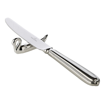 EDZARD set van 6 messenlegger Meslegger zwaan, lengte 7 cm, verzilverd