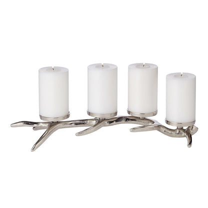 EDZARD kandelaar Kingston, aluminium vernikkeld, zilverkleurig, hoogte 13 cm