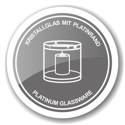 Lantaarn Jack (H 21 cm, Ø 19,5 cm), donker kristalglas met platina voet