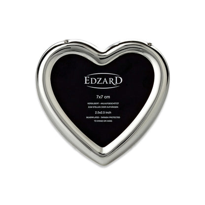 Edzard Mini Picture Frame Heart (7x7 cm), nobel verzilverd, start-up beschermd