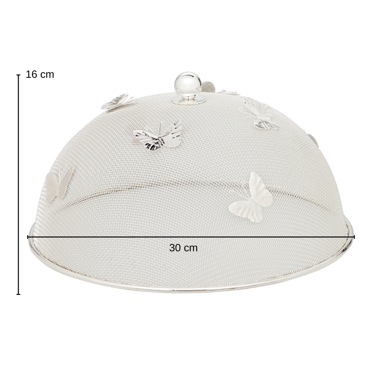 EDZARD eetparaplu beschermkap vlinder, verzilverd, aanslagbestendig, diameter 30 cm