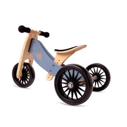 Kinderfeets 2-in-1 houten loopfiets & driewieler Tiny Tot Plus - Slate Blue