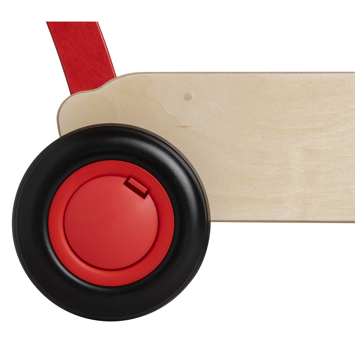Van Dijk Toys houten loopwagen vanaf 1 jaar - Naturel - Rood (Kinderopvang kwaliteit)
