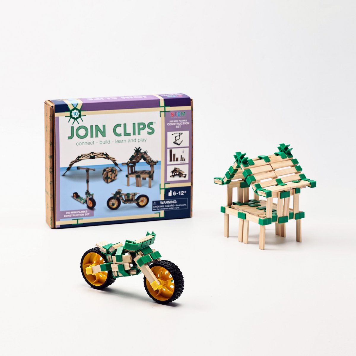 JOIN CLIPS bouwset 200 mini planks constructie speelgoed