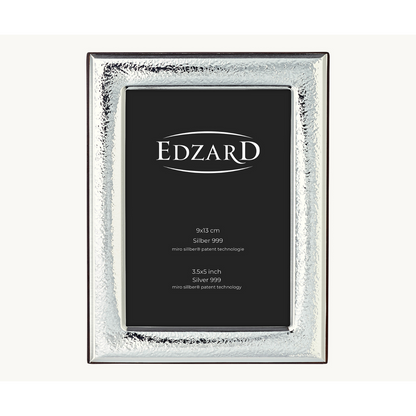 Montiano fotolijst (9x13 cm), elegant verzilverd, aanslagvrij, met houten decor achterkant