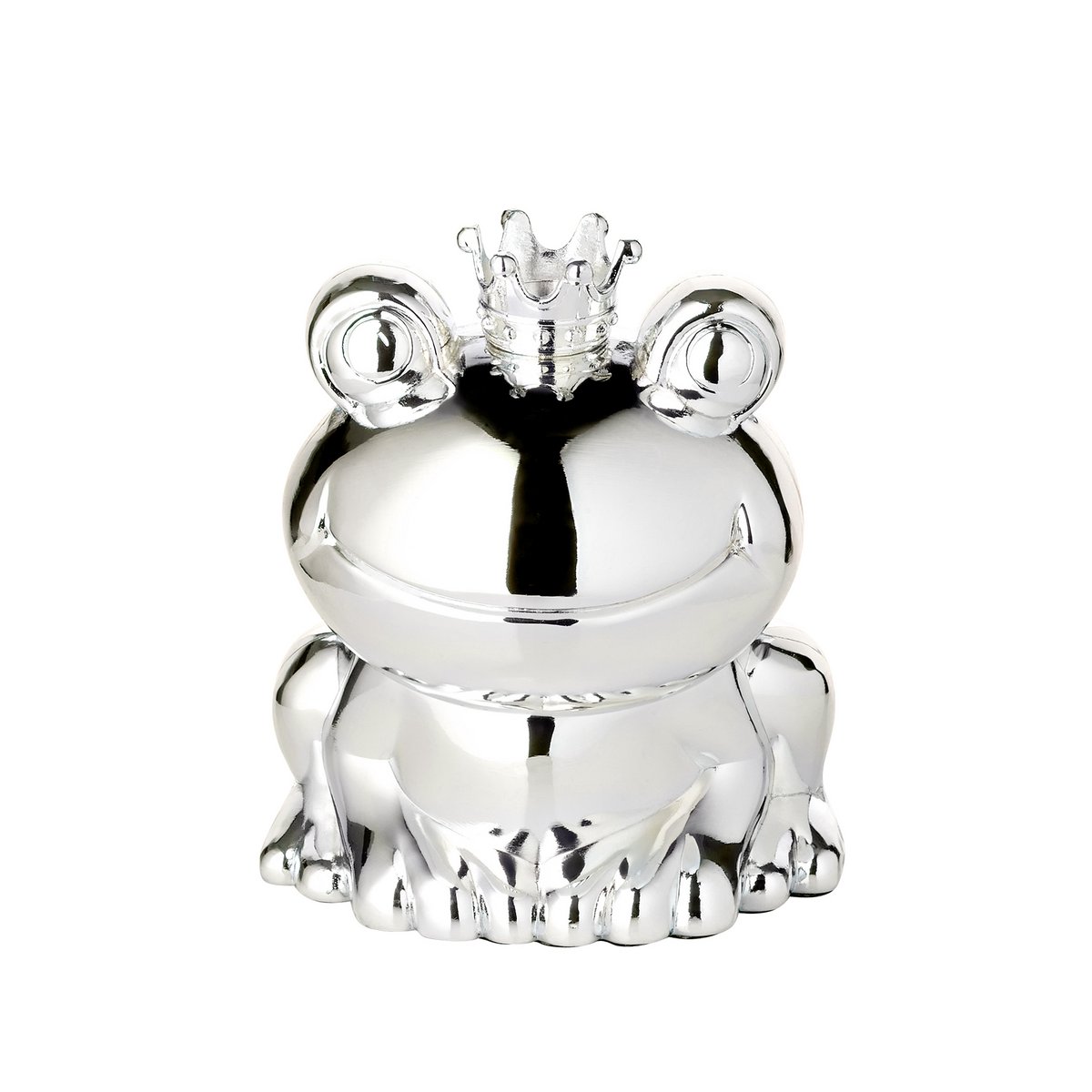 EDZARD spaarpot spaarpot Frog King, edel verzilverd, aanslag beschermd, hoogte 9 cm