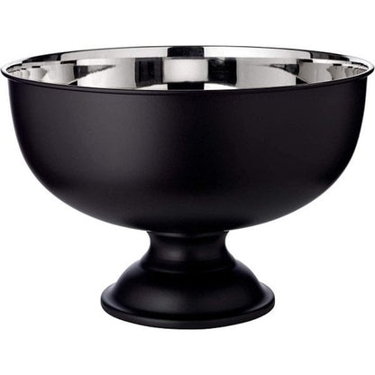 EDZARD champagnekoeler Pearl, hoogte 25 cm, ø 36 cm, buitenkant mat zwart, binnenkant hoogglans gepolijst roestvrij staal