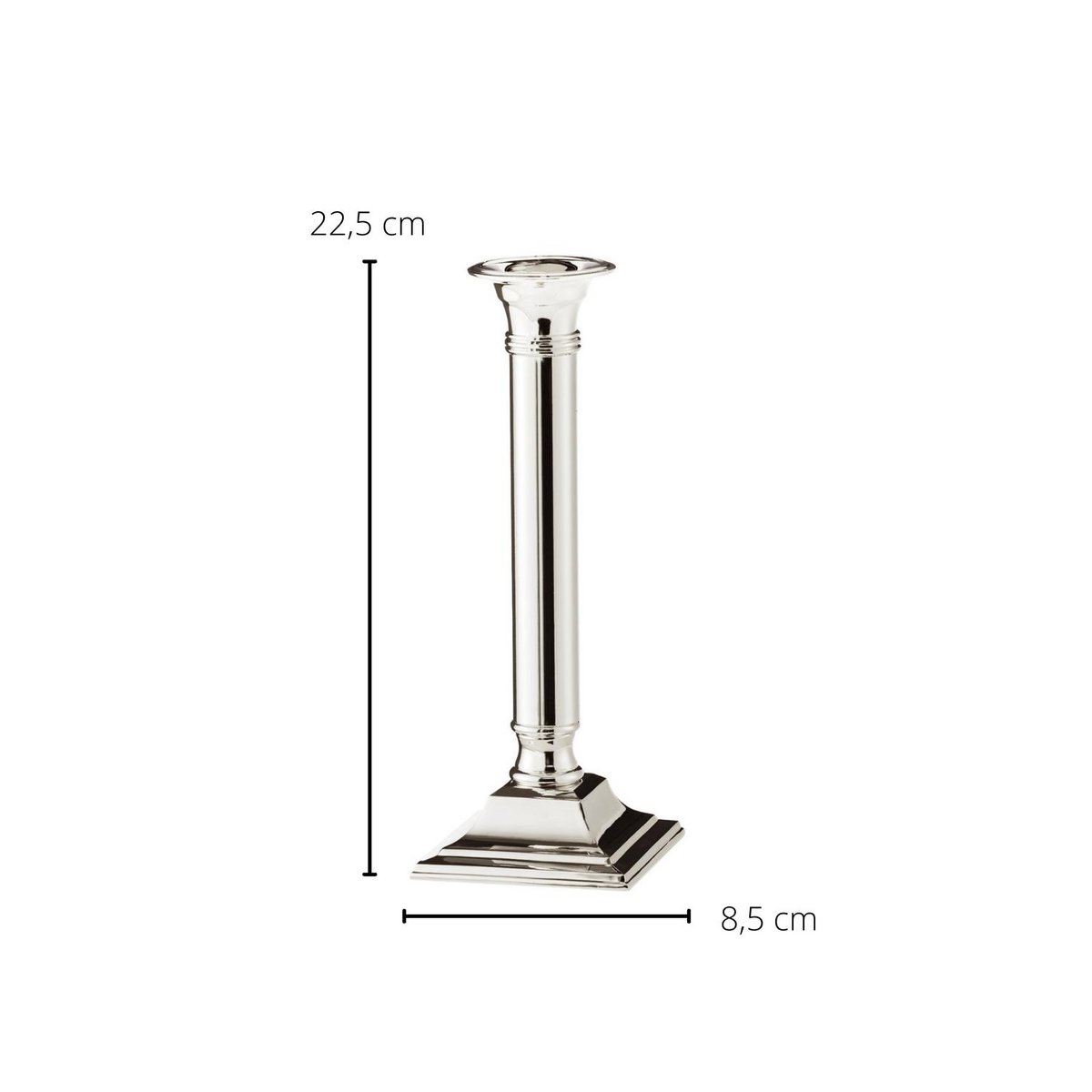 EDZARD kandelaar Lincoln voor stokkaarsen, edel verzilverd, aanslag beschermd, hoogte 23 cm