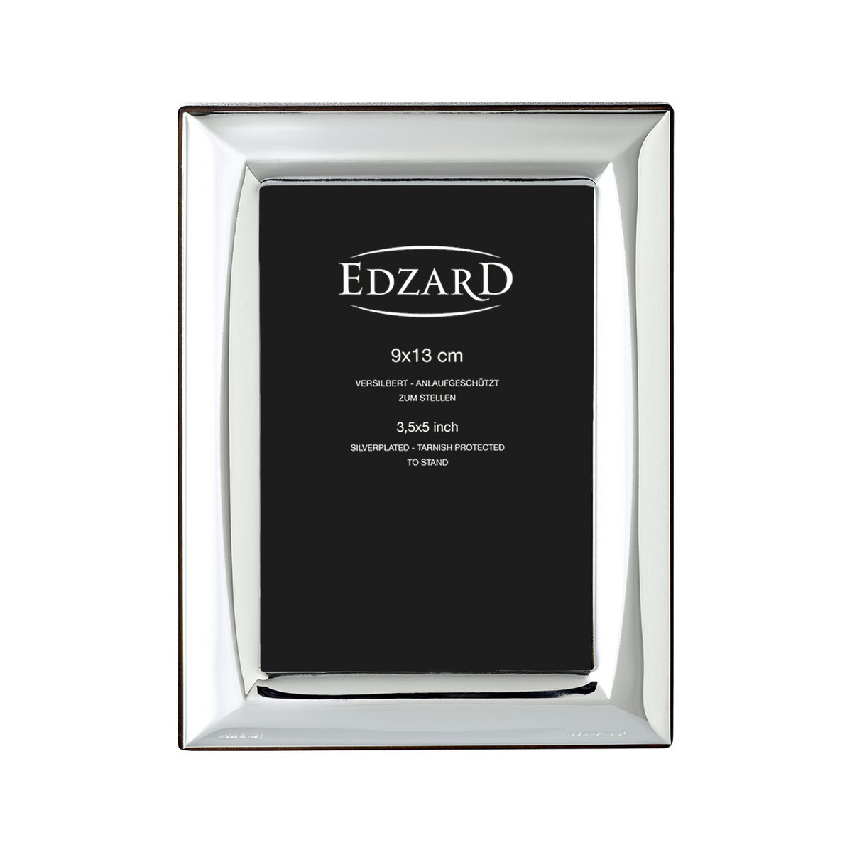 Fotolijst Serino 9x13 cm elegant verzilverd, aanslagvrij, met houten decor achterkant