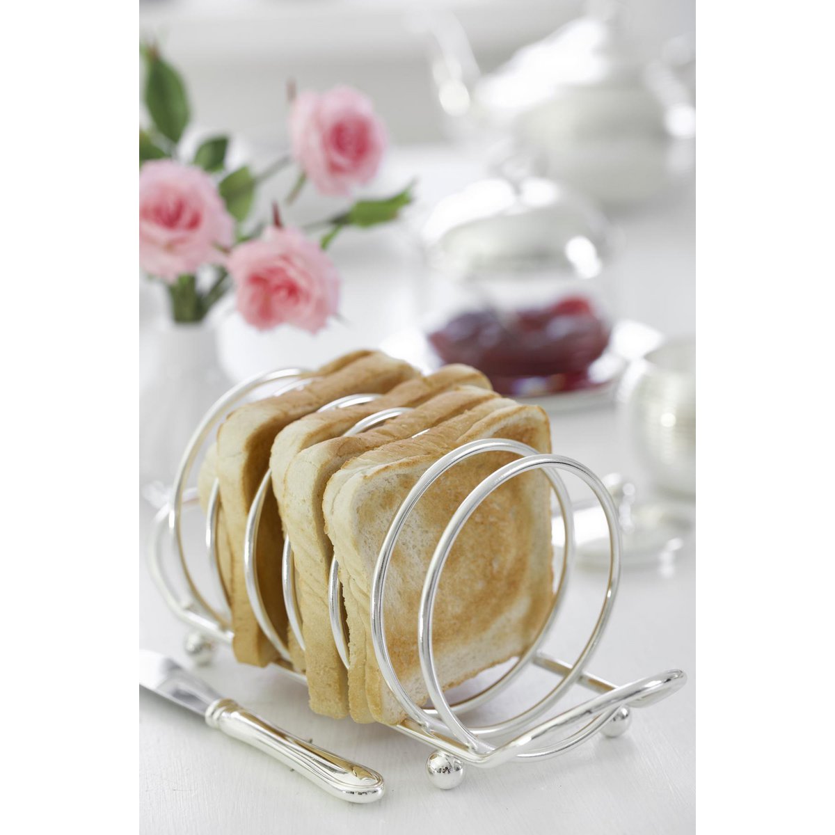 EDZARD toasthouder toastschijfhouder String, voor 6 sneetjes, edel verzilverd, lengte 22 cm