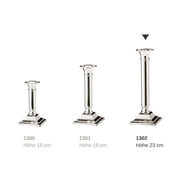 EDZARD kandelaar Lincoln voor stokkaarsen, edel verzilverd, aanslag beschermd, hoogte 23 cm