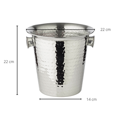 EDZARD champagnekoeler Joey met handvatten, RVS hoogglans gepolijst, gehamerd, hoogte 23 cm, diameter 21 cm