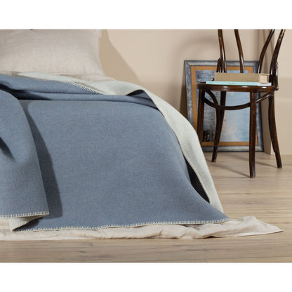 Wollen beddeken BLAUW FOG
