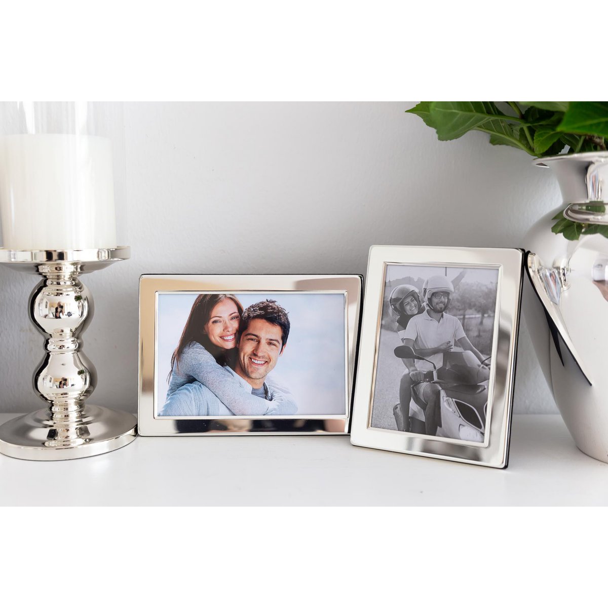 EDZARD fotolijst Salerno voor foto 10 x 15 cm, edel verzilverd, aanslag beschermd, met 2 hangers