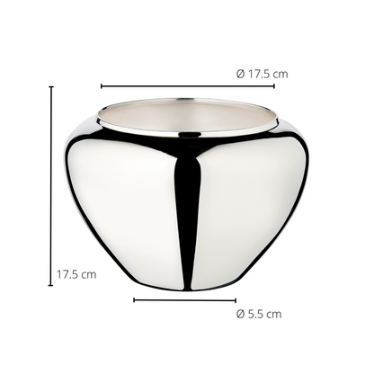 EDZARD Bloempot Madeira, verzilverd, hoogte 17 cm, diameter 25 cm, opening diameter 17 cm