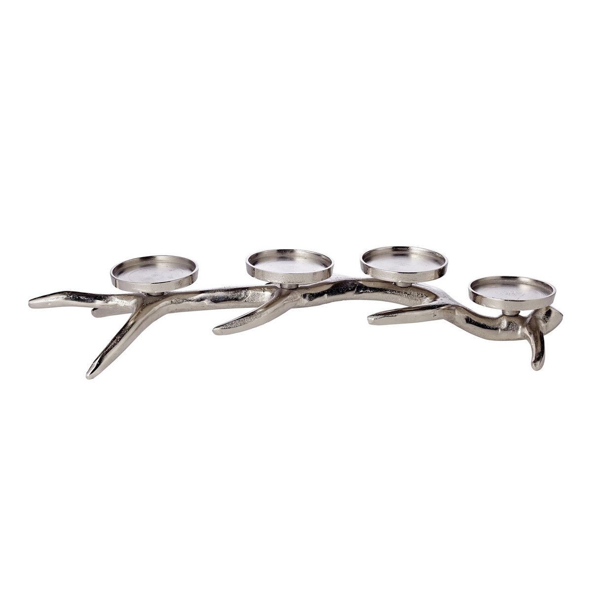 EDZARD kandelaar Kingston, aluminium vernikkeld, zilverkleurig, hoogte 13 cm