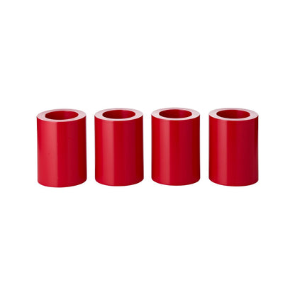 Edzard 4 Set theelichthouder Cornelius rood Ø 6 cm H 8 cm, winterse houder hittebestendig 90 °