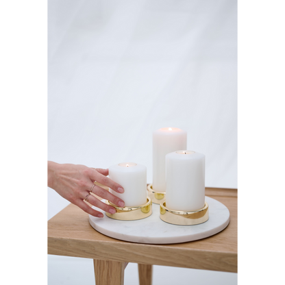 Cornelius Double Pine permanente kaars (hoogte 15 cm, Ø 8 cm), wit, hittebestendig tot 90°