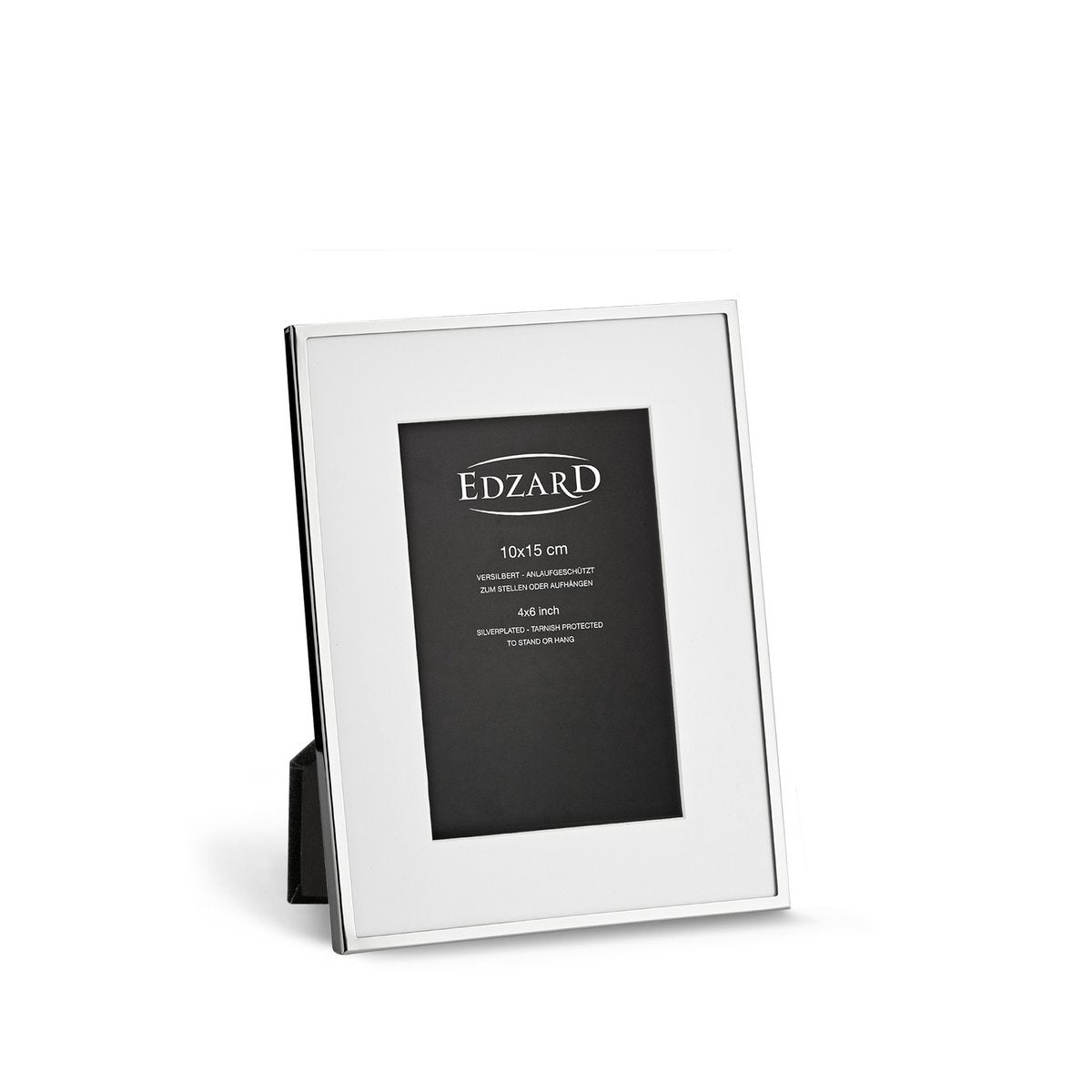 EDZARD set van 2 fotolijsten Rimini voor foto's 10 x 15 cm, passe-partout, elegant verzilverd, aanslagvrij, 2 hangers
