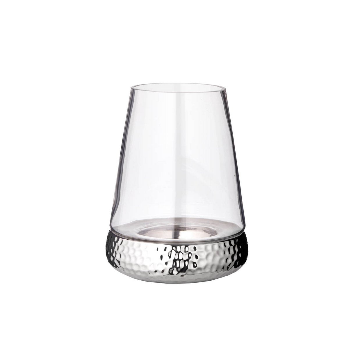 EDZARD lantaarnkaars glas Bora, gehamerd look, glas en keramiek, hoogte 28 cm
