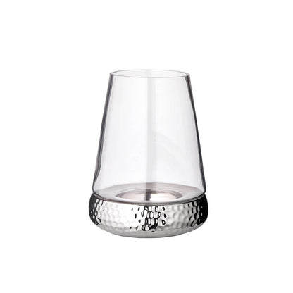 EDZARD lantaarnkaars glas Bora, gehamerd look, glas en keramiek, hoogte 28 cm