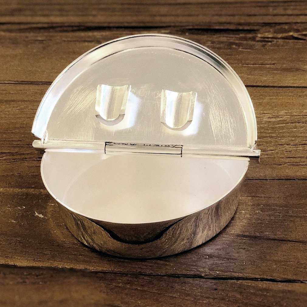 EDZARD opvouwbare asbak Ashburn, zwaar verzilverd, diameter 10 cm, 2 opbergbakken