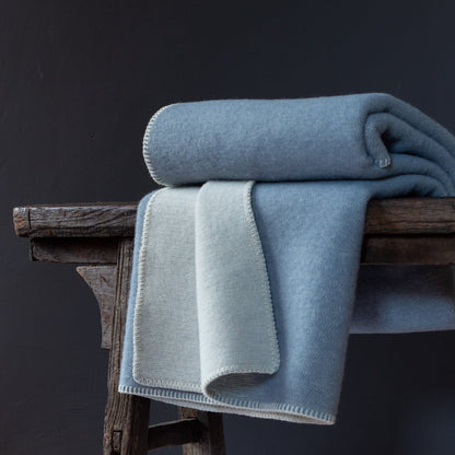 Wollen beddeken BLAUW FOG