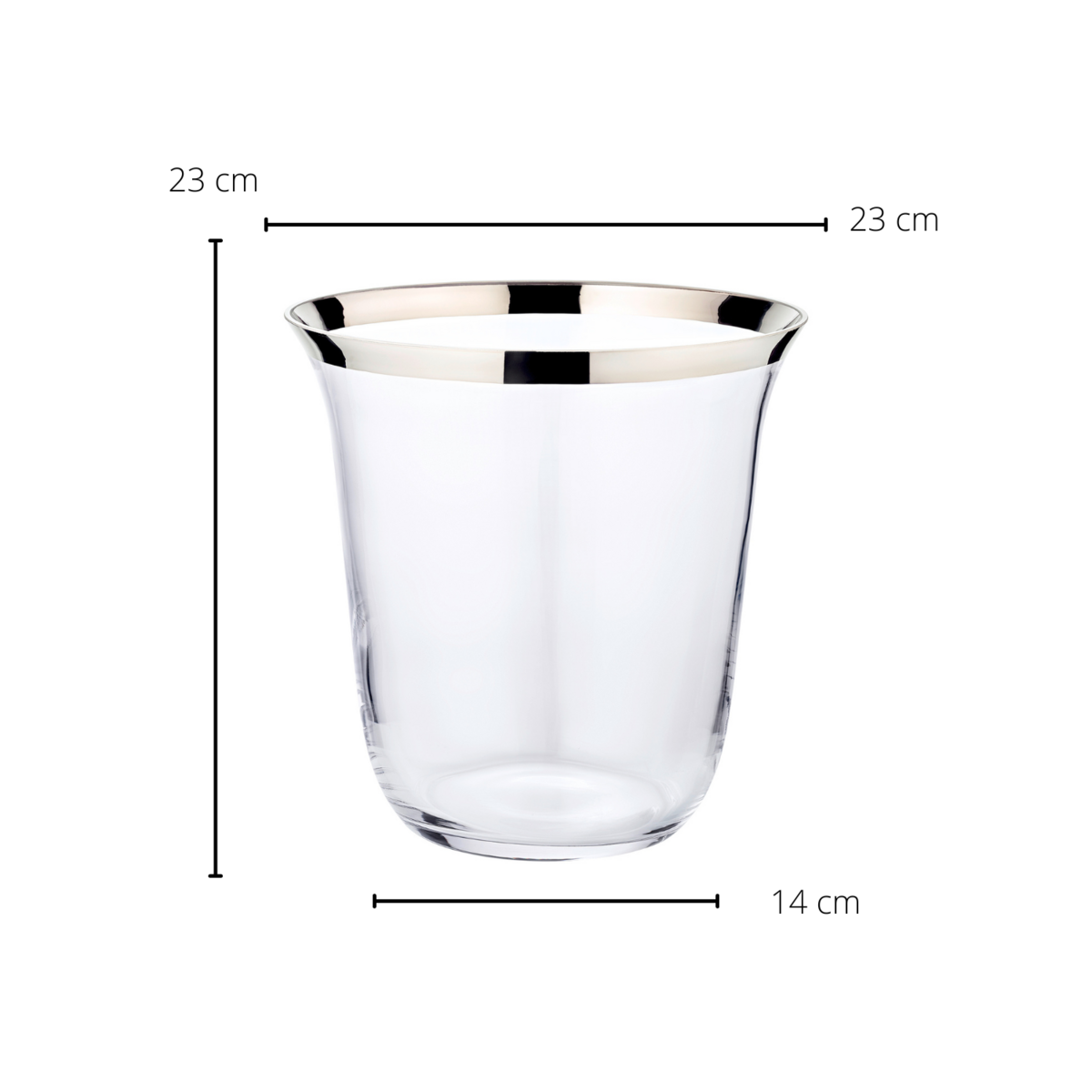 EDZARD flessenkoeler champagnekoeler Toby, mondgeblazen kristalglas met platina rand, hoogte 23 cm, ø 22 cm