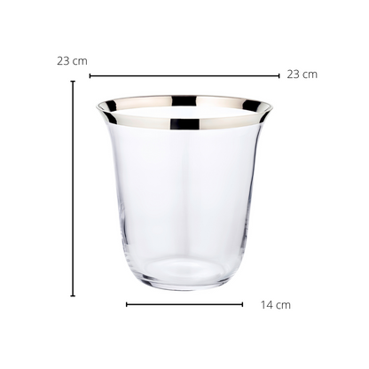 EDZARD flessenkoeler champagnekoeler Toby, mondgeblazen kristalglas met platina rand, hoogte 23 cm, ø 22 cm