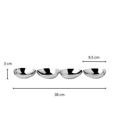 Snack Shell 4-voudig Luma (L 38 cm), roestvrij staal gepolijst