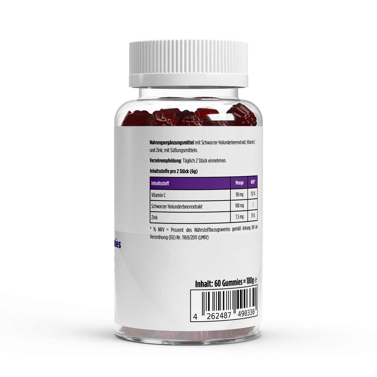 Vlierbes + Vitamine C + Zink Gummies - 60 stuks
