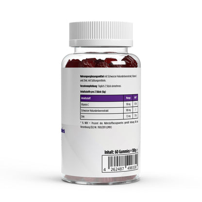 Vlierbes + Vitamine C + Zink Gummies - 60 stuks