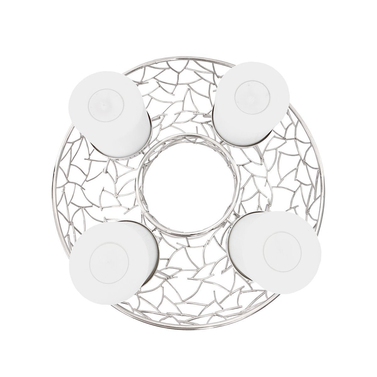 EDZARD Adventskrans Milano, roestvrij staal, vernikkeld, zilverkleurig, diameter 34 cm, voor kaarsen ø 8 cm