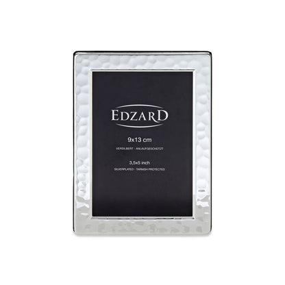 Edzard Picture Frame Pavia (9x 13 cm), gehamerd, nobel zilver -plated, voorafgegaan, 2 hangers