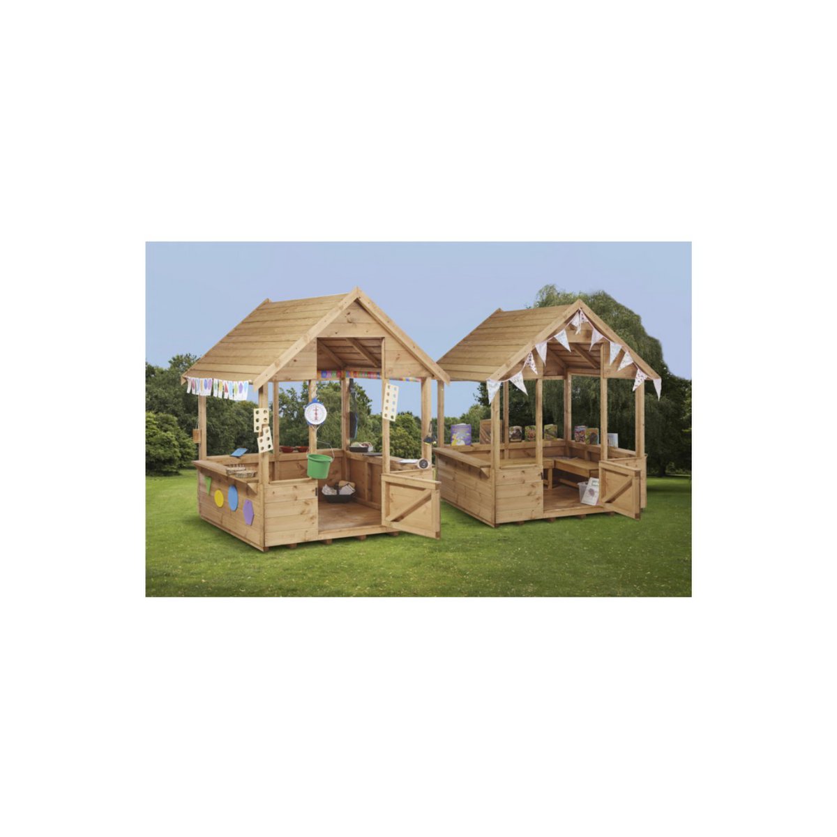 Cosy speelhuis duo open - buiten speelhuis en leesruimte