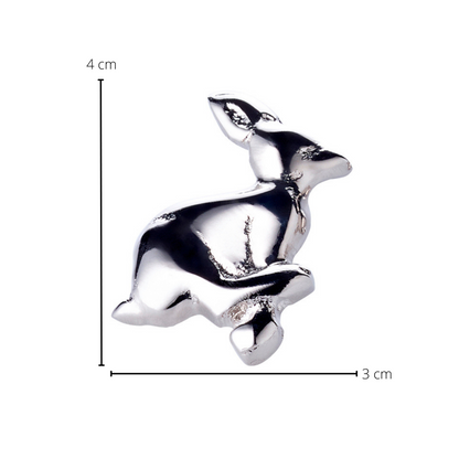 Set van 4 konijnenkaarsenpinnen (hoogte 4 cm), vernikkeld aluminium