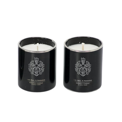 EDZARD set van 2 limoen, vegan geurkaars in glas, limoen, basilicum & mandarijn, hoogte 7 cm