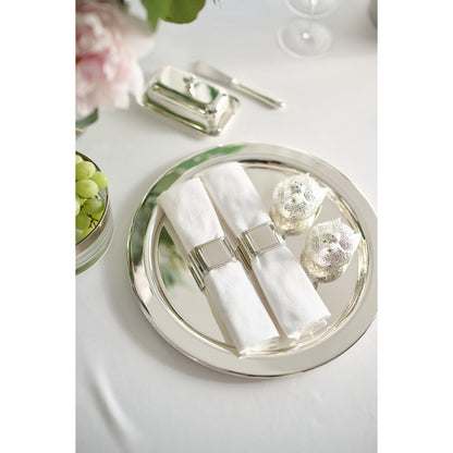 EDZARD set van 4 servetringen Faden, ovaal, edel verzilverd, lengte 5 cm