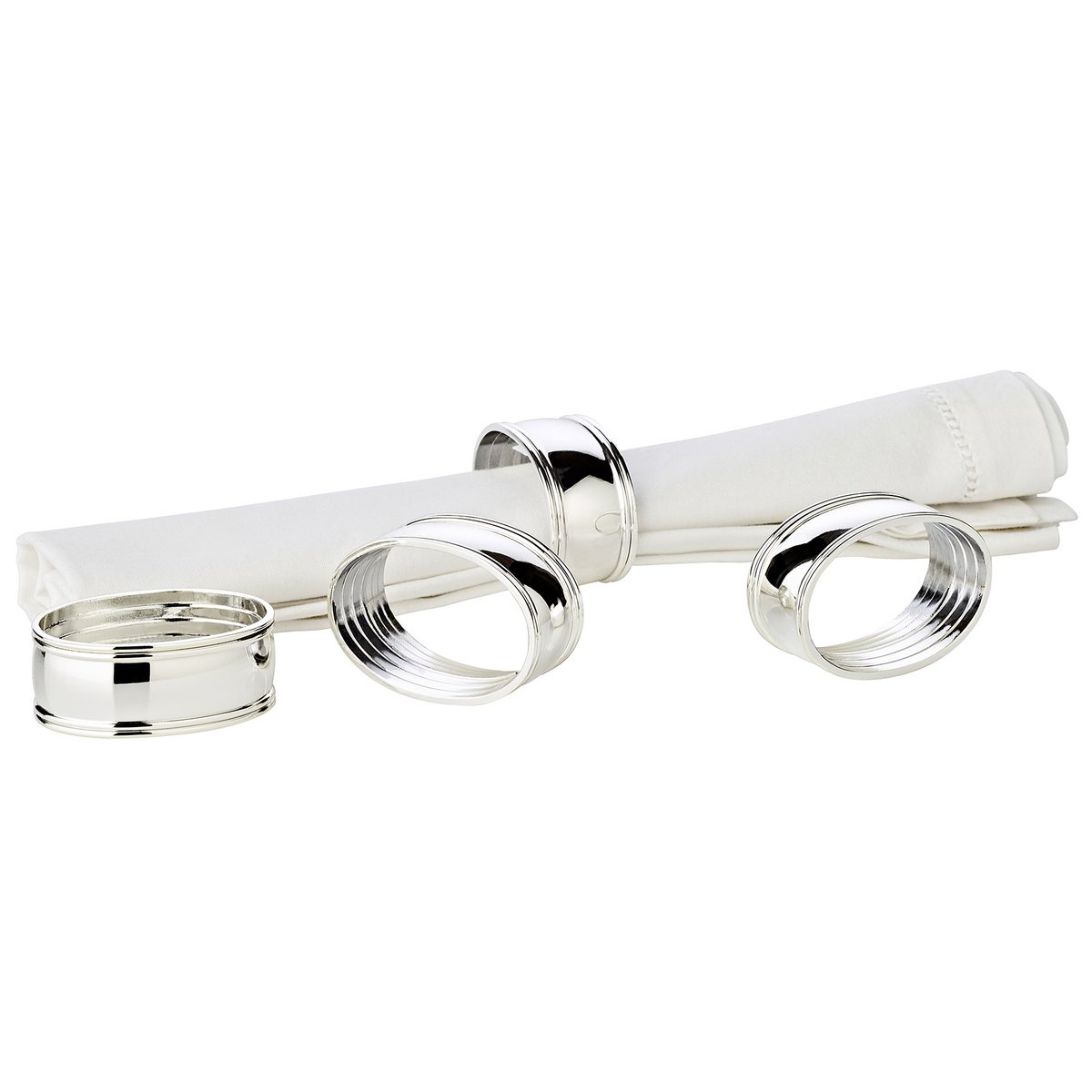 EDZARD set van 4 servetringdraad, edel verzilverd, aanslagbestendig, lengte 6 cm