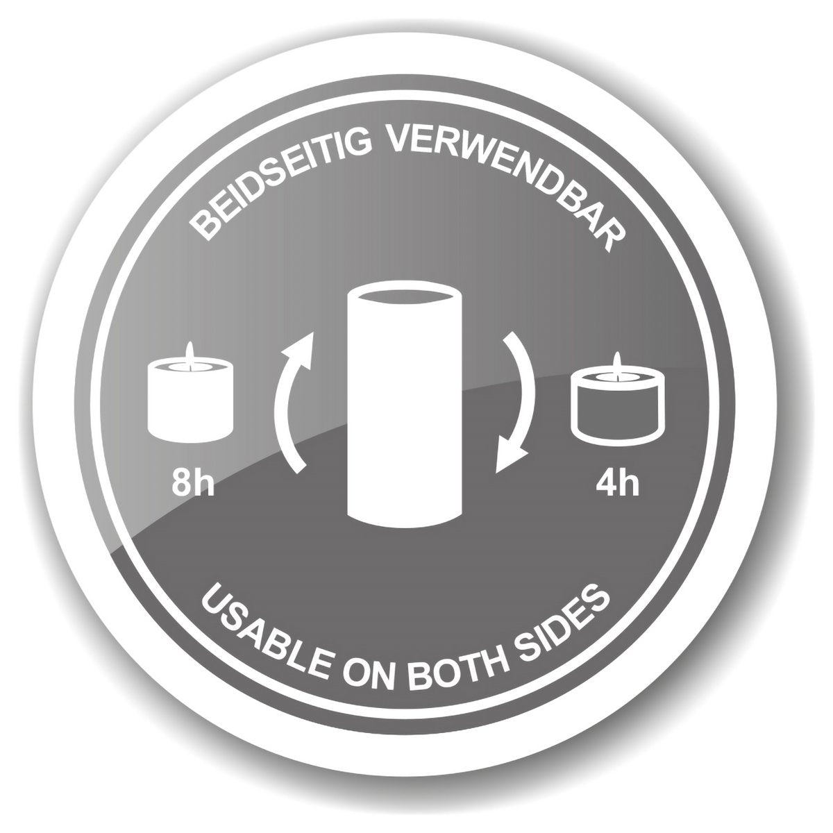 Set van 3 permanente kaarsen Cornelius (Ø 6cm, hoogte 6/8/10 cm) zwart, theelichthouder hittebestendig 90°