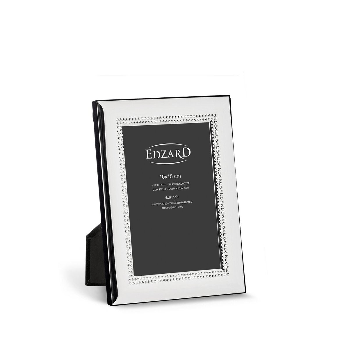 Fotolijst Turin (10x15 cm), verzilverd, aanslagbestendig, incl. 2 hangers, met parelrand