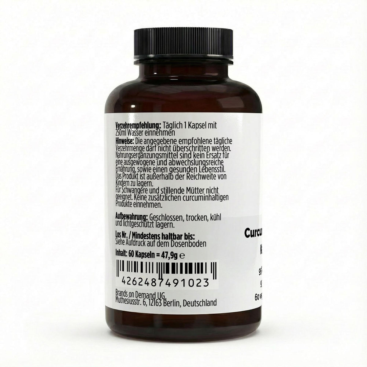 Kurkuma (95% Curcumine) + Piperine - 60 vegan Capsules