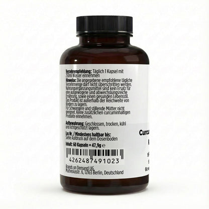 Kurkuma (95% Curcumine) + Piperine - 60 vegan Capsules