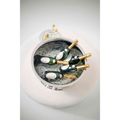 EDZARD Michigan champagnekoeler met handvatten, hoogglans gepolijst roestvrij staal, dubbelwandig, ø 53 cm, H 24 cm