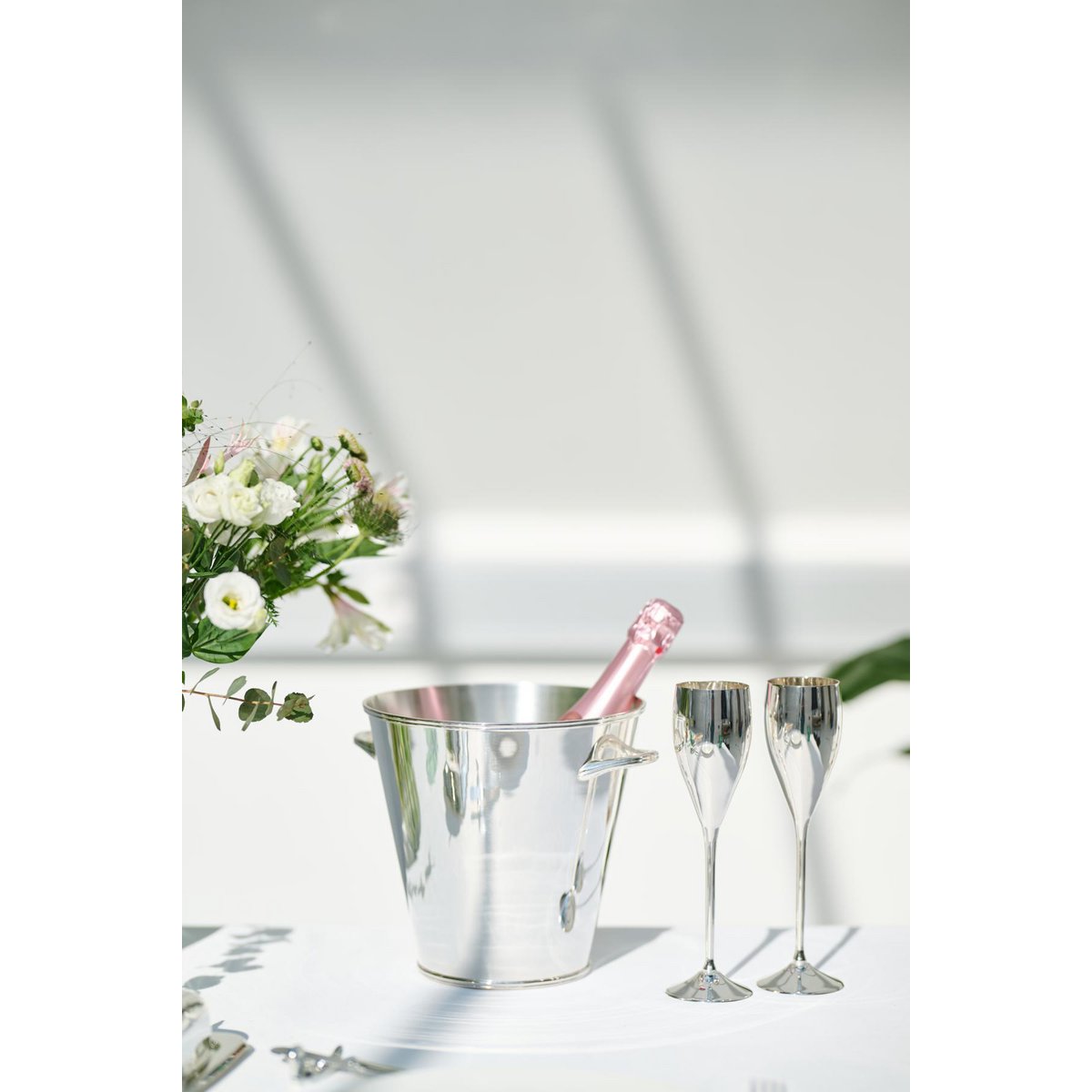 EDZARD champagnefluit Dodo, edel verzilverd, hoogte 23 cm, inhoud 200 ml