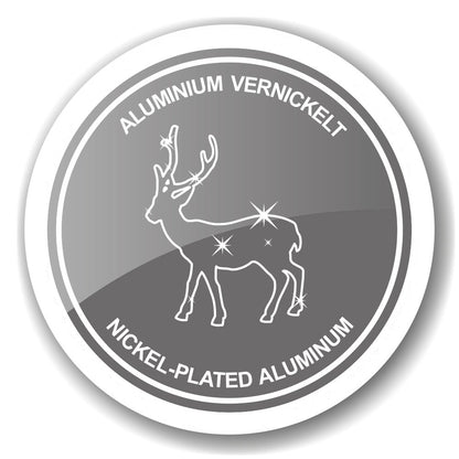 EDZARD kandelaar hert, vernikkeld aluminium, hoogte 20 cm, voor stompkaars ø 6 cm