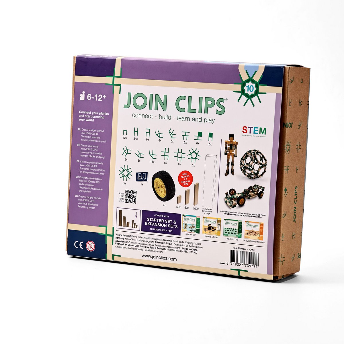JOIN CLIPS bouwset 200 mini planks constructie speelgoed