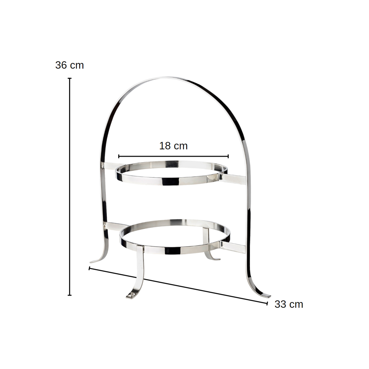 Taartstandaard Sina (hoogte 33 cm), gehamerd, voor 2 borden Ø 20 tot 28 cm, zwaar verzilverd